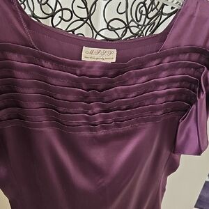 MSSP elegant Plum Silk Blouse In Sz Sm